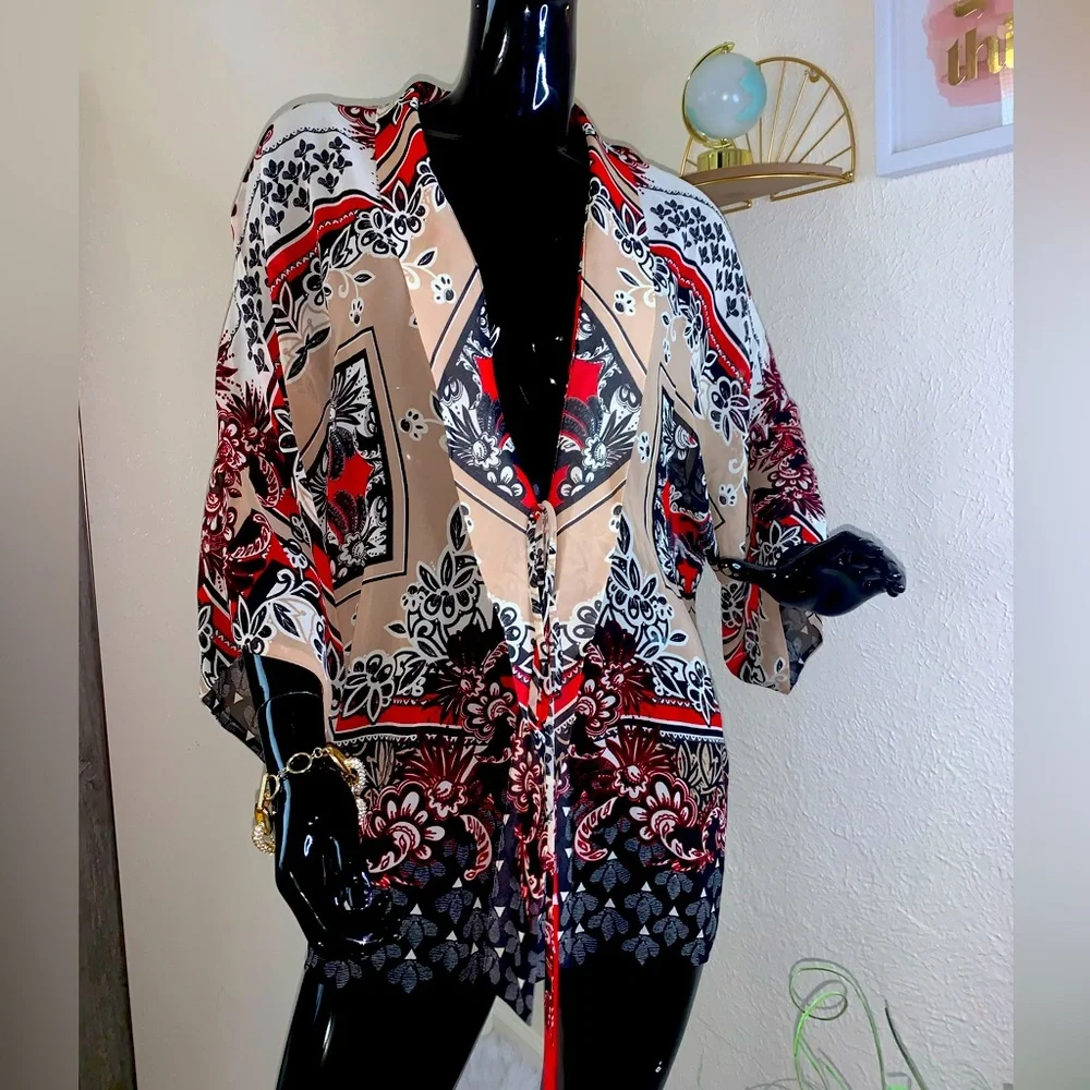 NWT Tie-Front Kimono Size XS - Picture 4 of 13